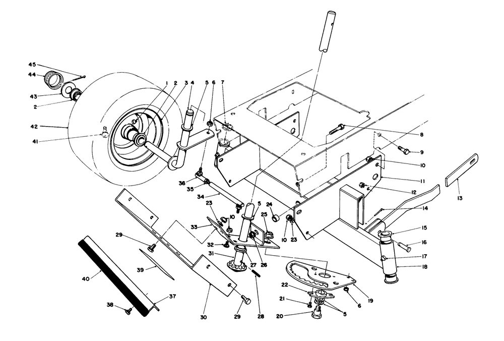 Front Axle Assembly Diagram and Parts List for 56155 7000001 - 7999999 Toro Lawn Tractor
