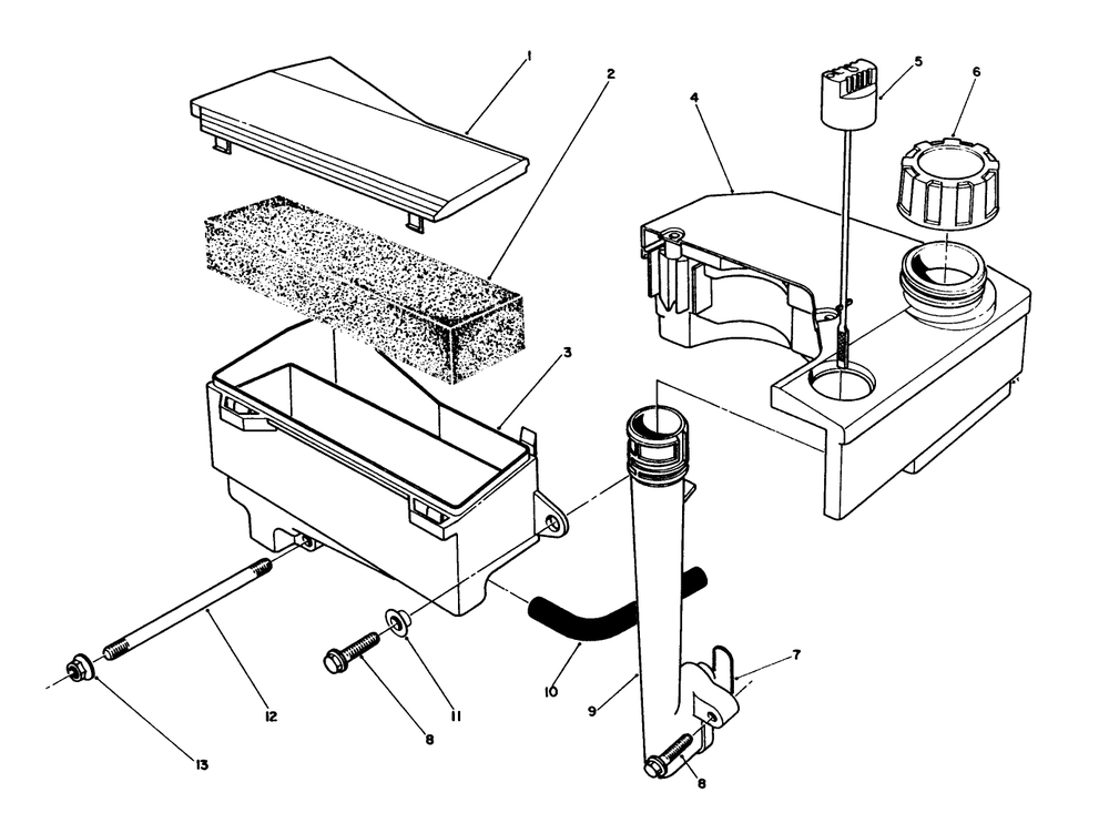 Air Cleaner & Fuel Tank Assembly (Model No. Vmk9) Diagram and Parts List for 20925 0000001 - 0999999 Toro Lawn Mower