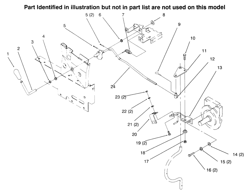 Pto Clutch Linkage Diagram and Parts List for 73402 6900001 - 6999999 Toro Lawn Tractor