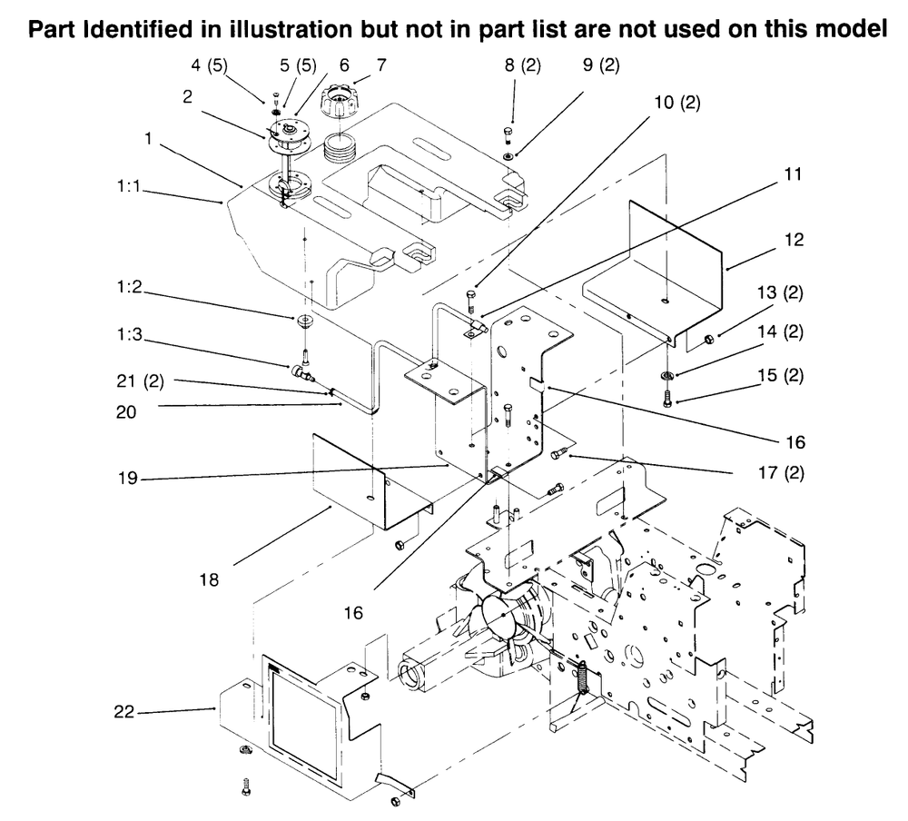Fuel Tank Diagram and Parts List for 73402 6900001 - 6999999 Toro Lawn Tractor