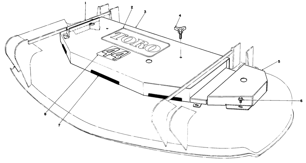 Cutting Unit Deck Covers Diagram and Parts List for 30144 900001 - 999999 Toro Lawn Mower