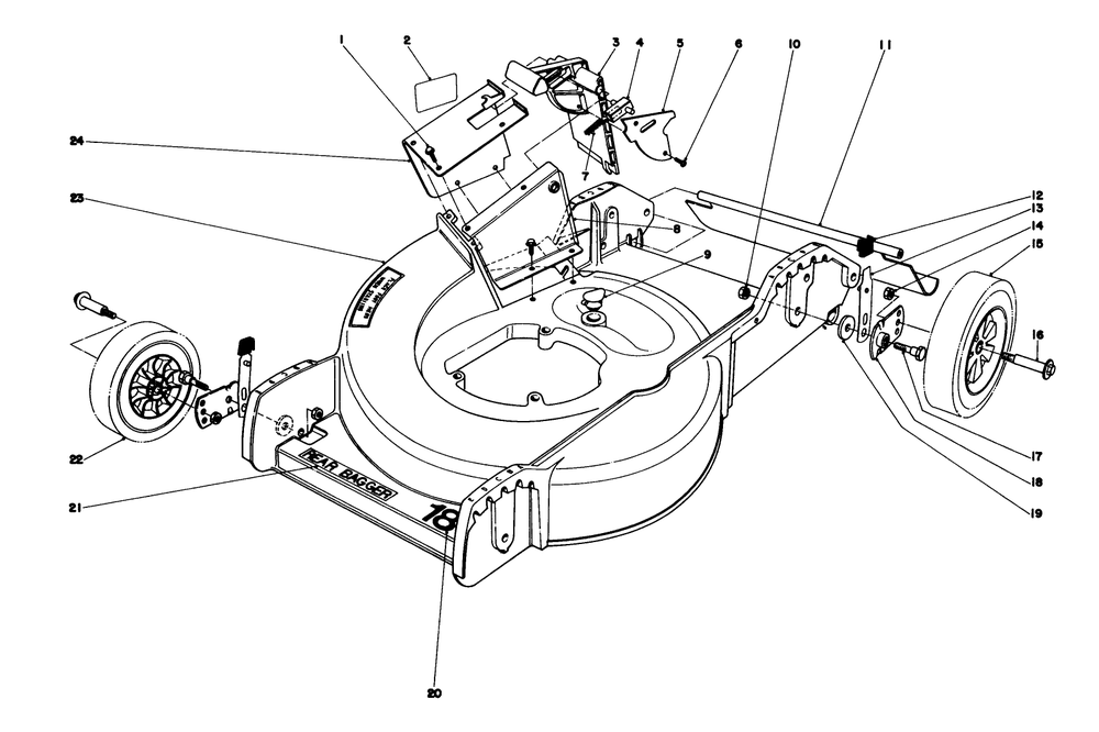Housing Assembly Diagram and Parts List for 20698 9000001 - 9999999 Toro Lawn Mower