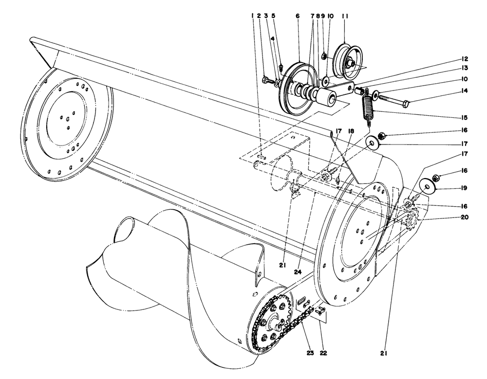 36" Snowthrower Attachment Model 59136 Diagram and Parts List for 57356 2000001 - 2999999 Toro Lawn Tractor