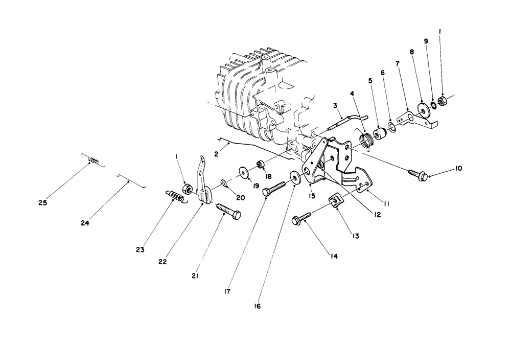 Governor Assembly Diagram and Parts List for 16212 5000001 - 5999999 Toro Lawn Mower