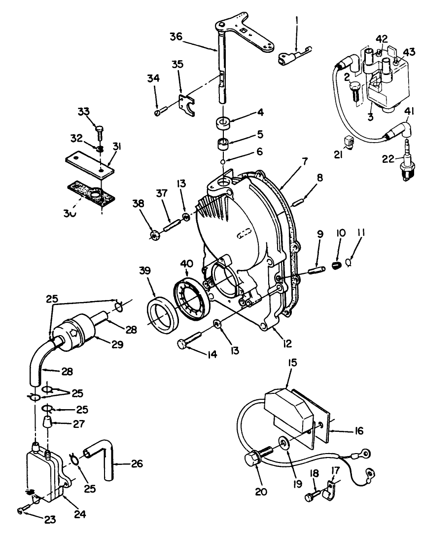 Ignition Control-Onan No. P220g, Type I/10808c Diagram and Parts List for 30798 0000001 - 0999999 Toro Lawn Tractor
