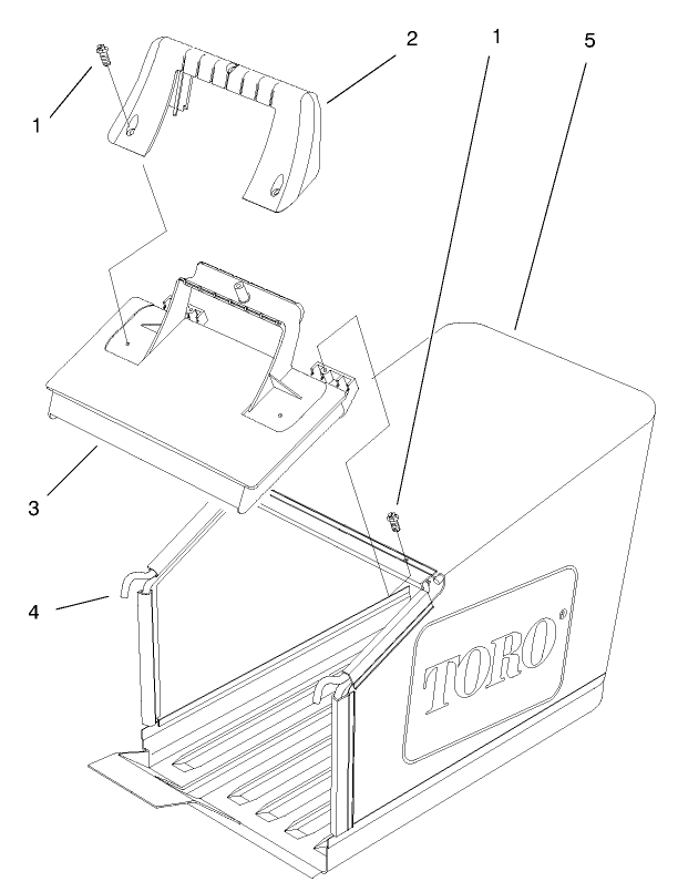 Bag And Components Assembly Diagram and Parts List for 20913 790000001 - 799999999 Toro Lawn Mower