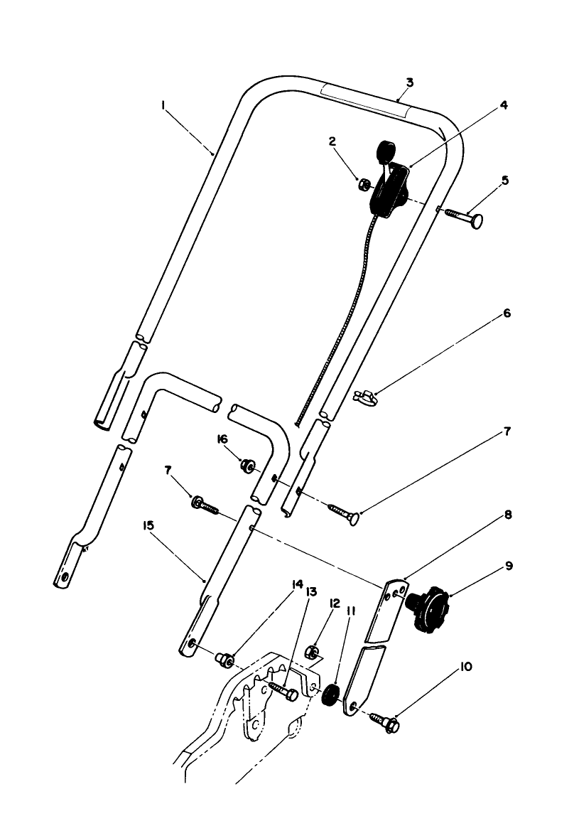 Handle Assembly Diagram and Parts List for 20780C 8000001 - 8999999 Toro Lawn Mower