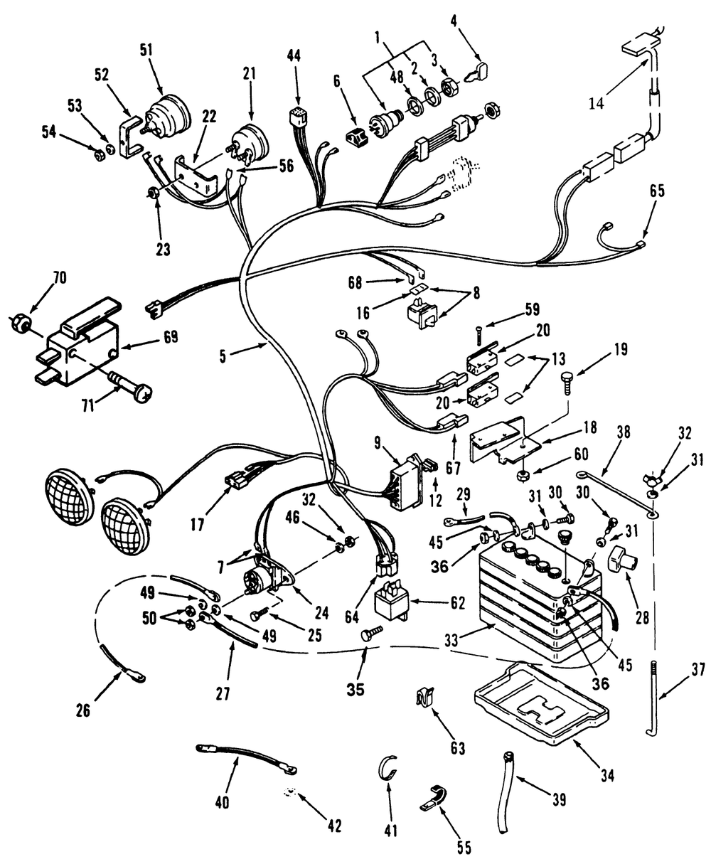 Electrical System Diagram and Parts List for 31-10K803 2000001 - 2999999 Toro Lawn Tractor