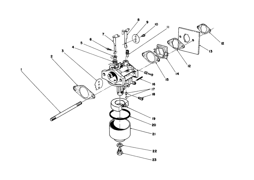 Carburetor Assembly Engine 47pe4 (Used On Units With Serial No. 6000101-6004101) Engine 47pf5 (Used On Units With Serial No. 6004102 & Up) Diagram and Parts List for 16785 6000001 - 6999999 Toro Lawn Mower