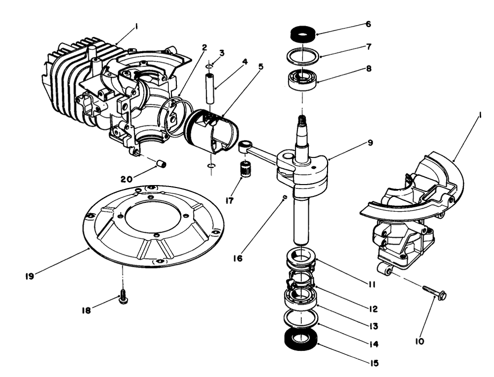 Crankshaft Assembly (Engine No. 47pg6) Diagram and Parts List for 16202C 7000001 - 7999999 Toro Lawn Mower
