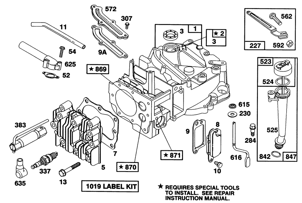 Engine Briggs & Stratton Model 122702-3171-01 Diagram and Parts List for 16400 2000001 - 2999999 Toro Lawn Mower
