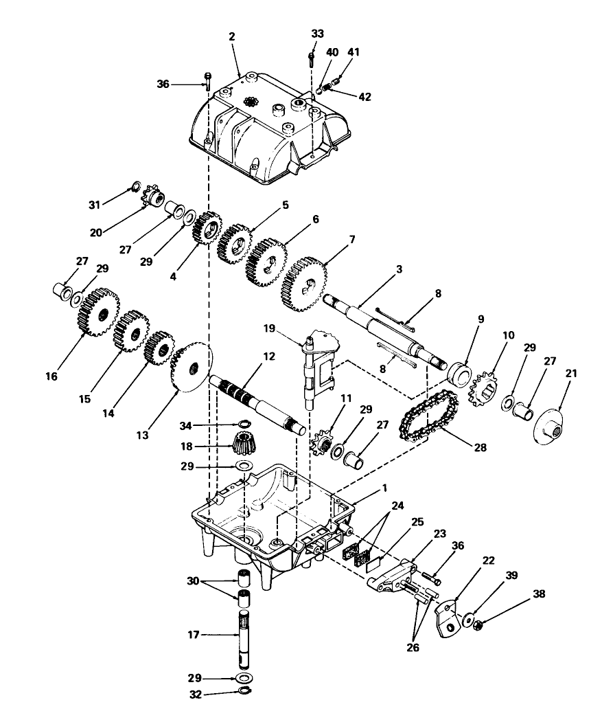Transmission Assembly Diagram and Parts List for 56030 3000001 - 3999999 Toro Lawn Tractor