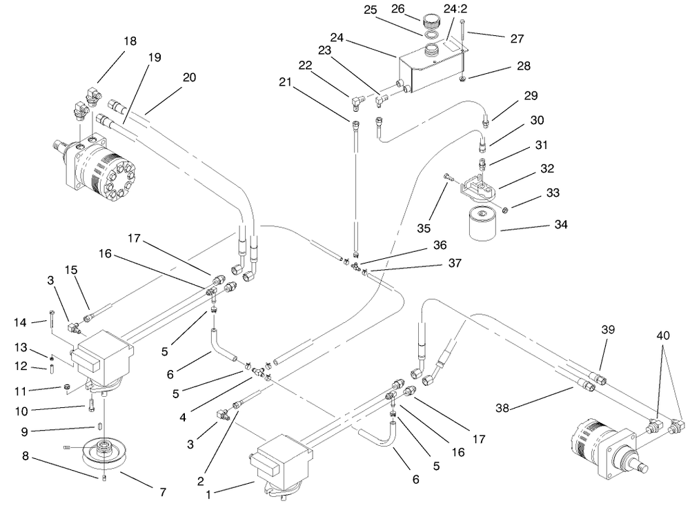Carrier Frame Assembly 1 Diagram and Parts List for 30261TE (240000001-240999999)(2004) Toro Lawn Mower