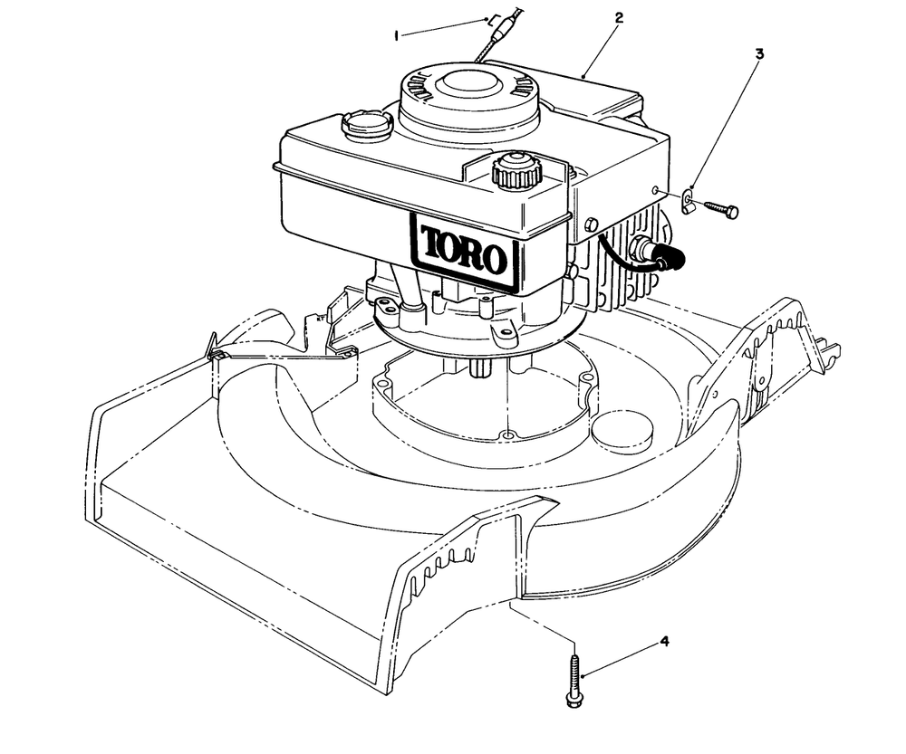Engine Assembly Diagram and Parts List for 16575 8012679 - 8999999 Toro Lawn Mower