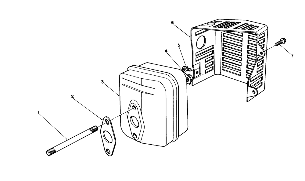 Muffler Assembly (Model No. Vml0-7) Diagram and Parts List for 20921B 2000001 - 2999999 Toro Lawn Mower