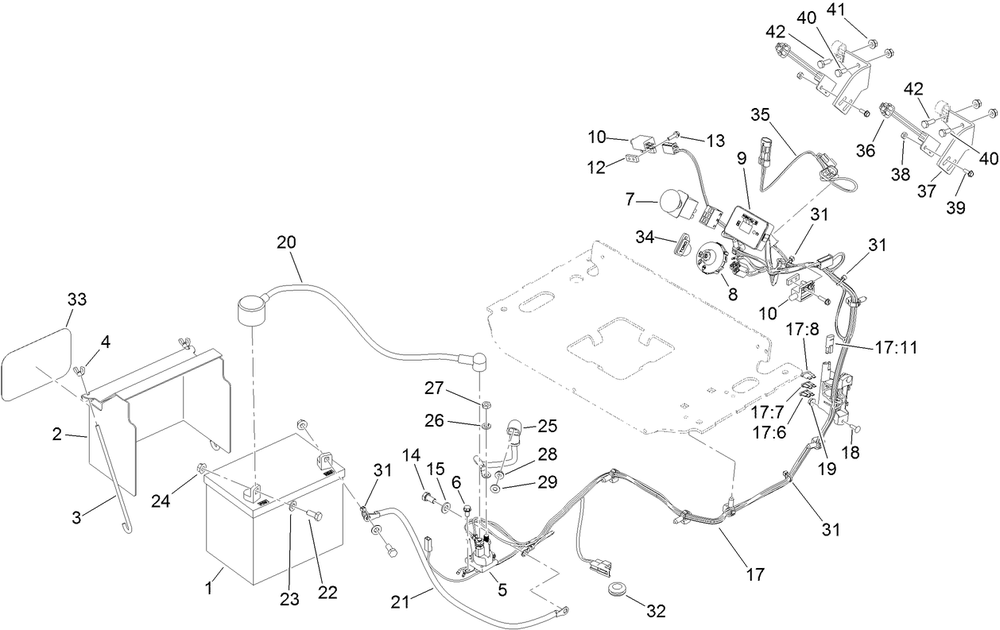 Electrical Assembly Diagram and Parts List for 79548 (312000001-312999999)(2012) Toro Lawn Mower