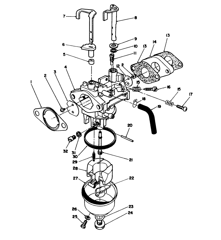 Carburetor Assembly (Model No. Vmk9) Diagram and Parts List for 20925 0000001 - 0999999 Toro Lawn Mower