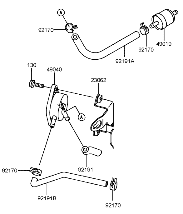 Fuel Tank And Valve Assembly Diagram and Parts List for 74410 (250007001-250999999)(2005) Toro Lawn Mower