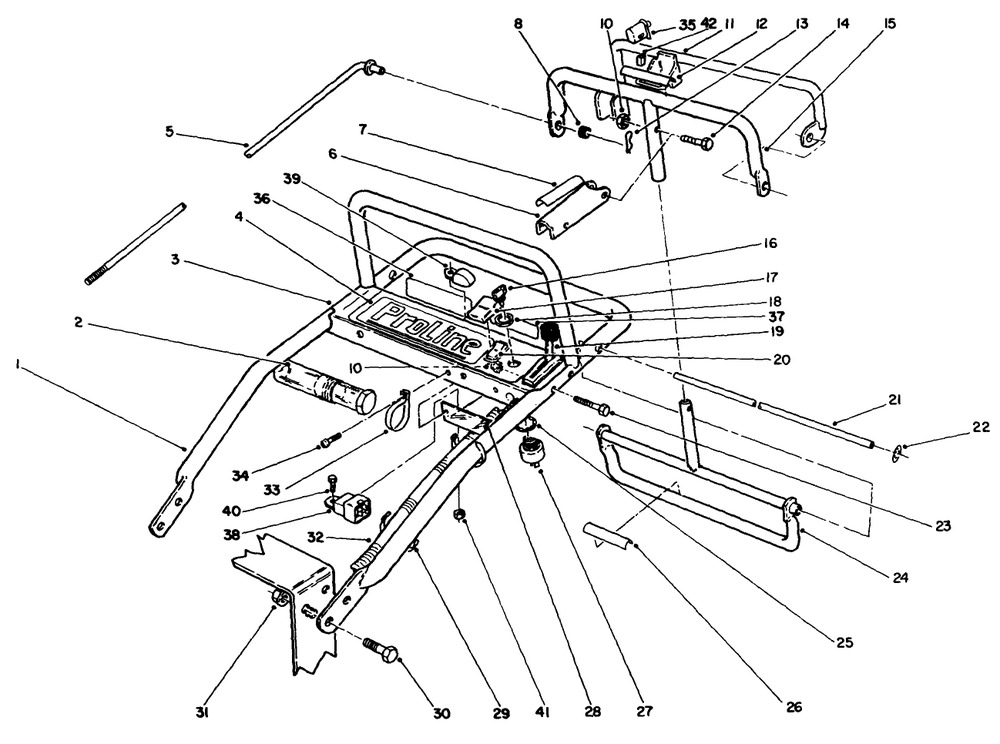 Handle Assembly Diagram and Parts List for 30175 20000001 - 29999999 Toro Lawn Tractor Accessories