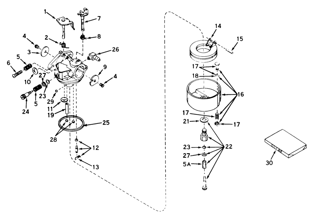 Carburetor No. 631581 Diagram and Parts List for 19271 2000001 - 2999999 Toro Lawn Mower