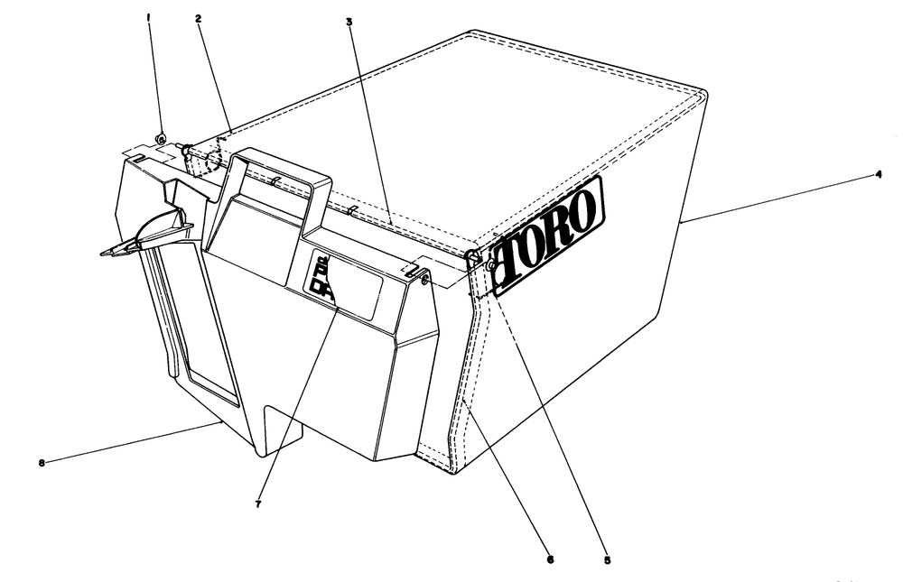 Recycler Bagging Kit Model No. 59174 (Continued) (Optional) Diagram and Parts List for 20106 1000001 - 1999999 Toro Lawn Mower