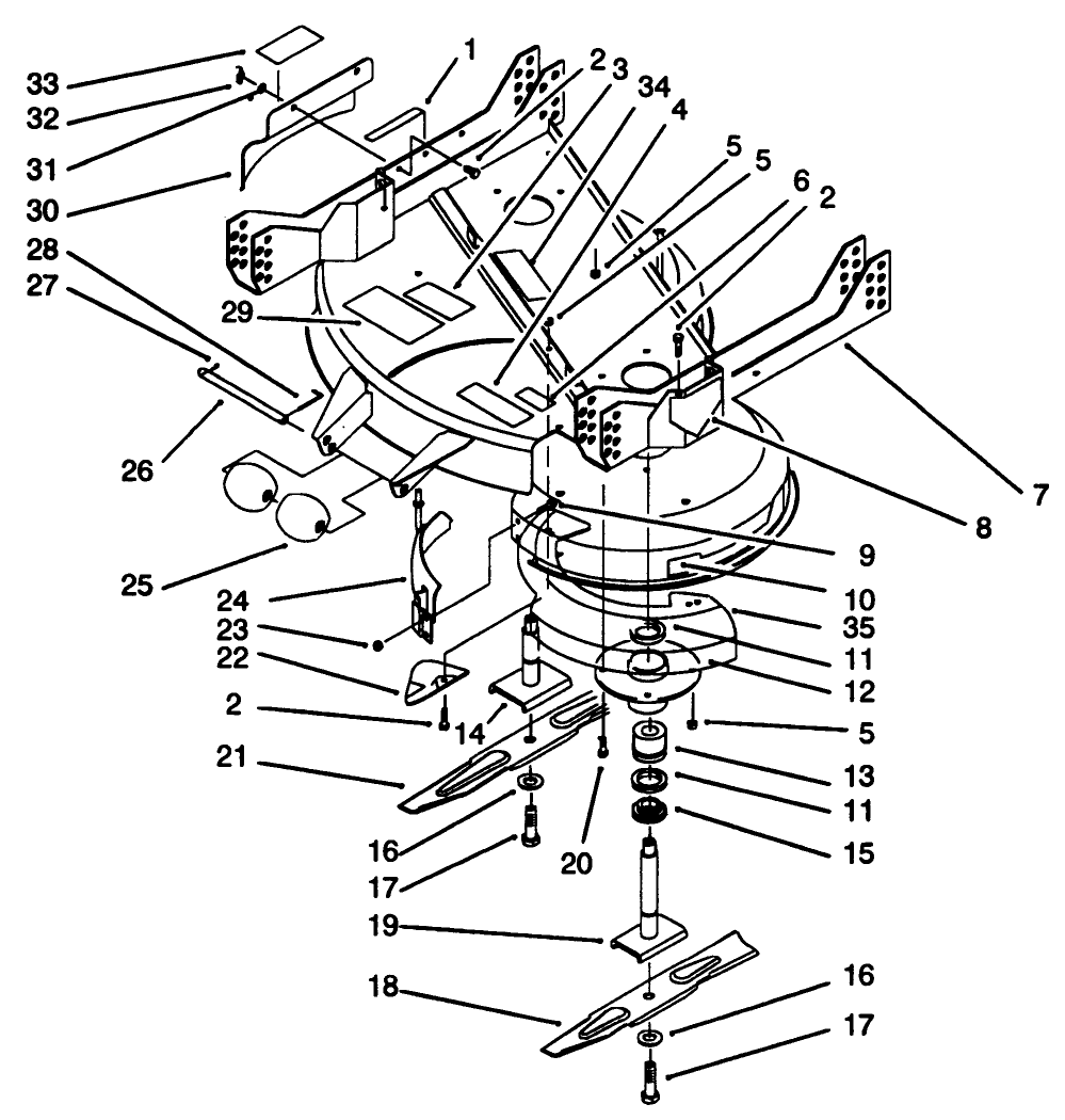 Deck & Spindle Assembly Diagram and Parts List for 30137 490001 - 490285 Toro Lawn Mower