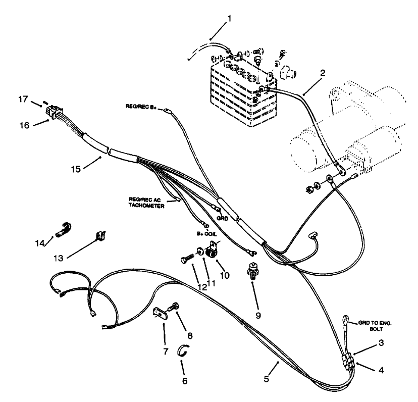 Engine Wire Harness Diagram and Parts List for 73502 6900001 - 6999999 Toro Lawn Tractor