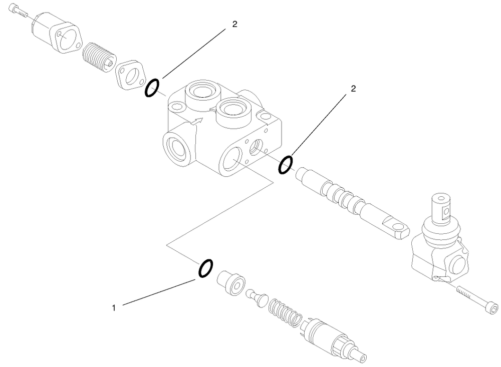 Hydraulic Valve Assembly No. 98-4730 Diagram and Parts List for 22305 990001 - 991007 Toro Lawn Tractor Accessories