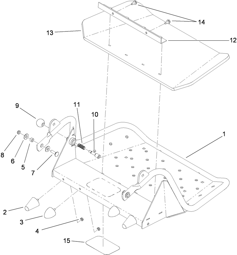 Platform Assembly 1 Diagram and Parts List for 74558 (290003001-290999999)(2009) Toro Lawn Mower