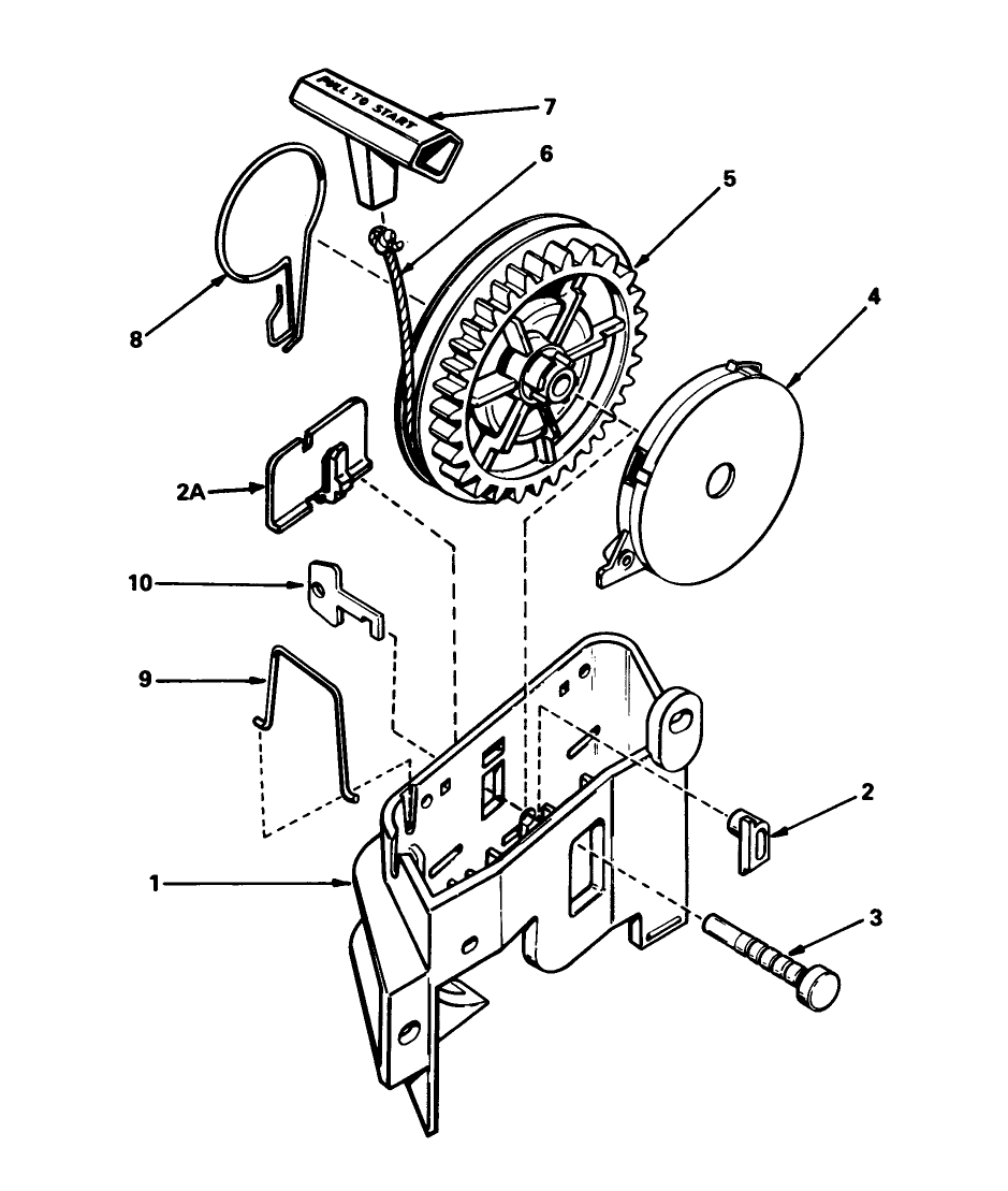 Rewind Starter No. 590531 Diagram and Parts List for 18017 0000001 - 0999999 Toro Lawn Mower