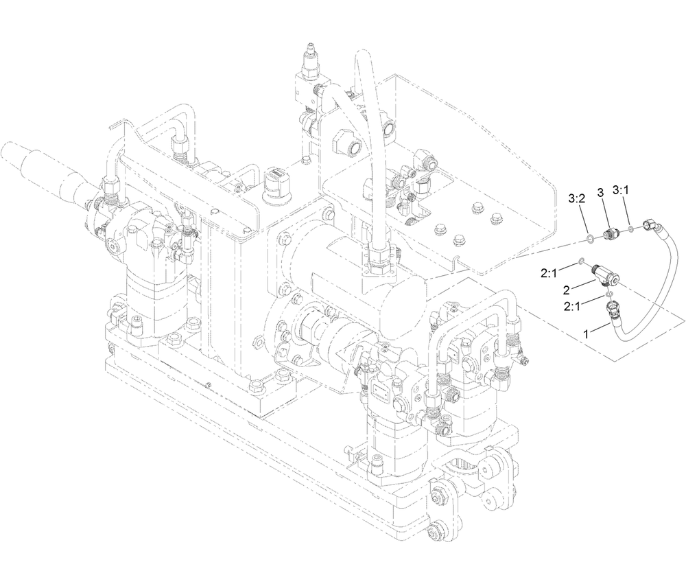 Rotary Motor Case Drain Assembly No. 139-8870 Diagram and Parts List for 139-8870  Toro Lawn Tractor Accessories