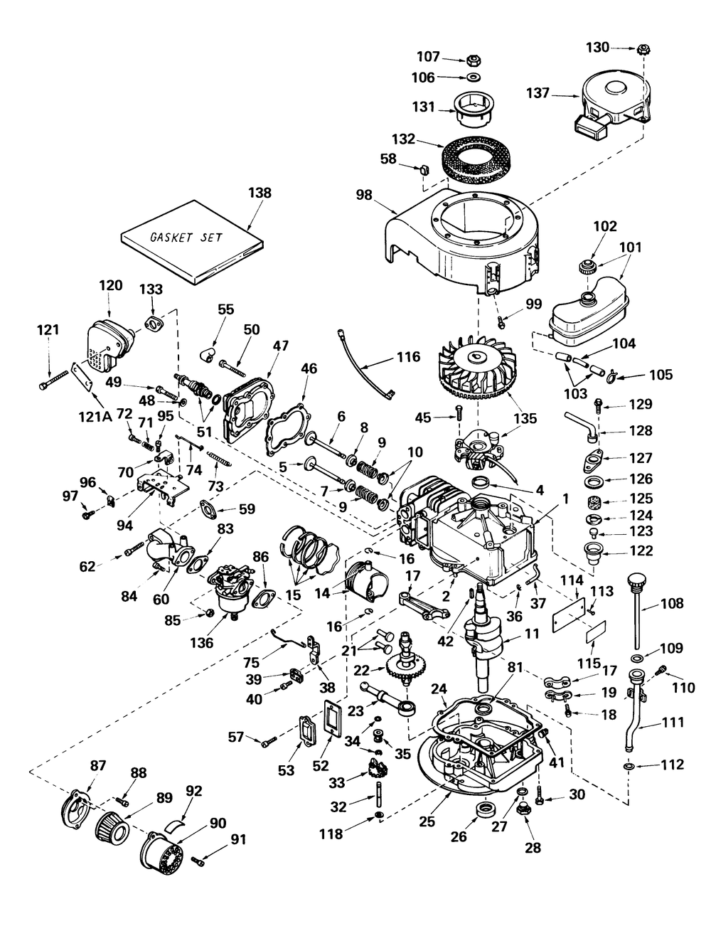 Tecumseh Engine Model No. Lav50 Type 62003 (Model No. 56022) Diagram and Parts List for 56022 5000001 - 5999999 Toro Lawn Tractor