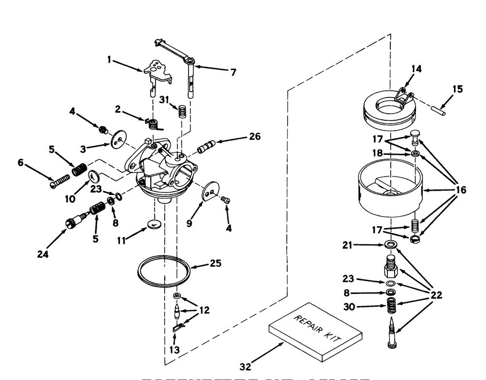 Carburetor No. 631459 (7 H.P. Snowthrower Model No. 31677) Diagram and Parts List for 31624 4000001 - 4999999 Toro Snow Blower