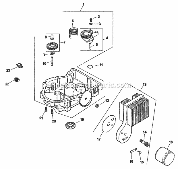 Group 3 Oil Pan/Lubrication Assembly Diagram and Parts List for 74174 200000001-200999999 Toro Lawn Mower