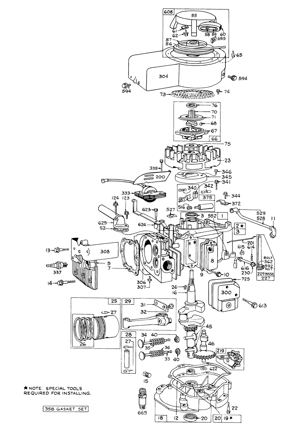 Engine Model Series 130902 (Recoil) Diagram and Parts List for 57054 0000001 - 0999999 Toro Lawn Tractor