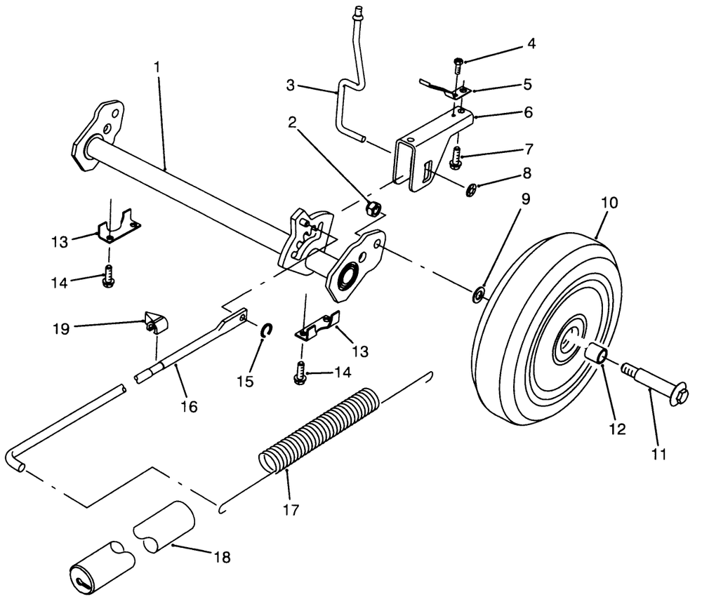 H.P. Rear Axle Assembly Diagram and Parts List for 20903BC 4900001 - 4999999 Toro Lawn Mower