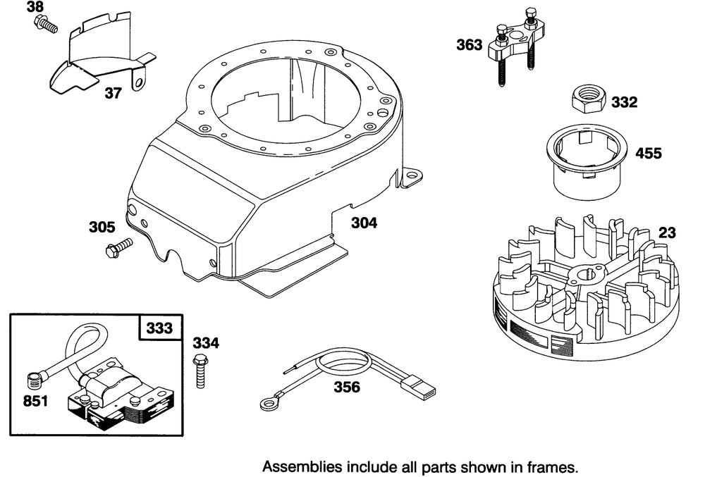 Engine Briggs & Stratton Model 127702-0115-01 Diagram and Parts List for 20903B 4900001 - 4999999 Toro Lawn Mower
