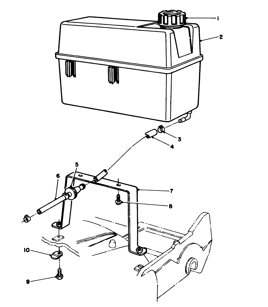 Gas Tank Assembly Diagram and Parts List for 22151 3900856 - 3999999 Toro Lawn Mower