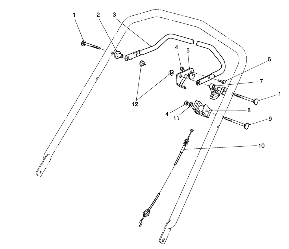 Traction Control Assembly Diagram and Parts List for 26625B 2000001 - 2999999 Toro Lawn Mower