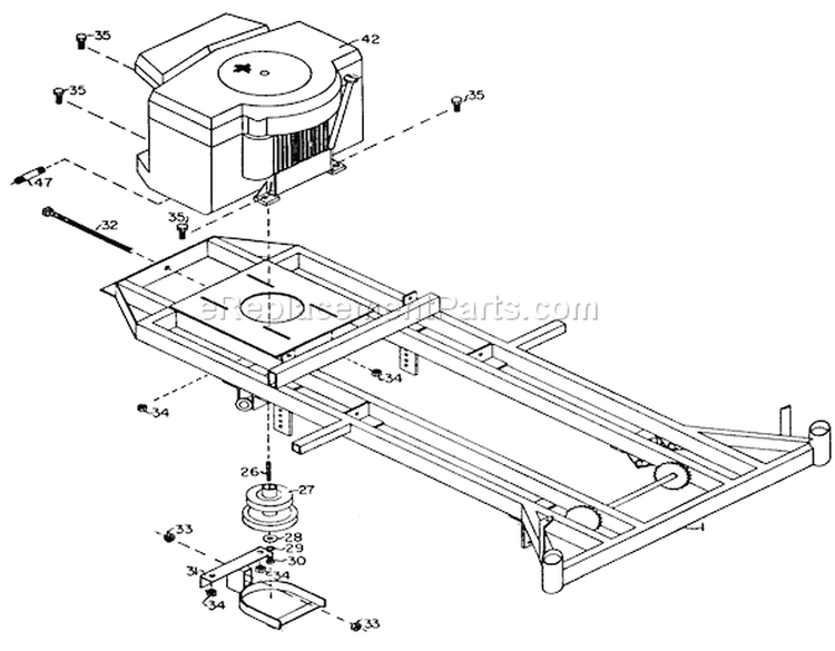 Engine And Frame Diagram and Parts List for 08-18BE01 1985 Toro Lawn Tractor