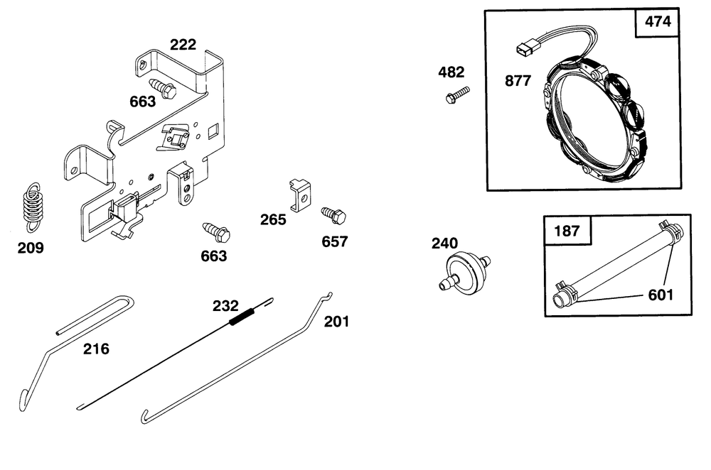 Engine Briggs & Stratton Model 282707-0119-01 Diagram and Parts List for 71182 5910001 - 5999999 Toro Lawn Tractor