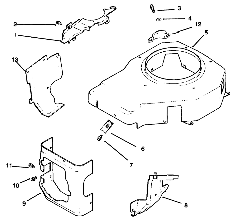 Blower Housing & Baffles Diagram and Parts List for 72064 6900001 - 6999999 Toro Lawn Tractor