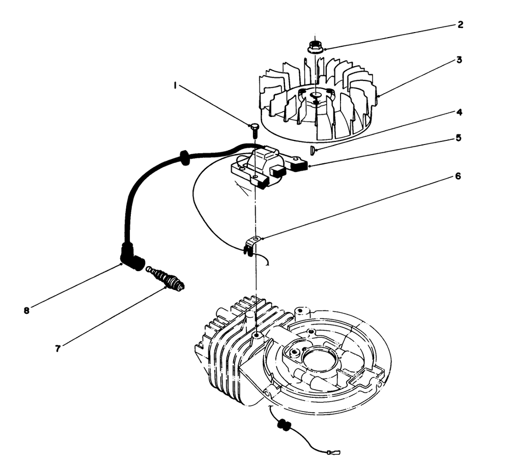 Ignition Assembly (Model No. 47pn2-6) Diagram and Parts List for 20917B 39000001 - 39999999 Toro Lawn Mower