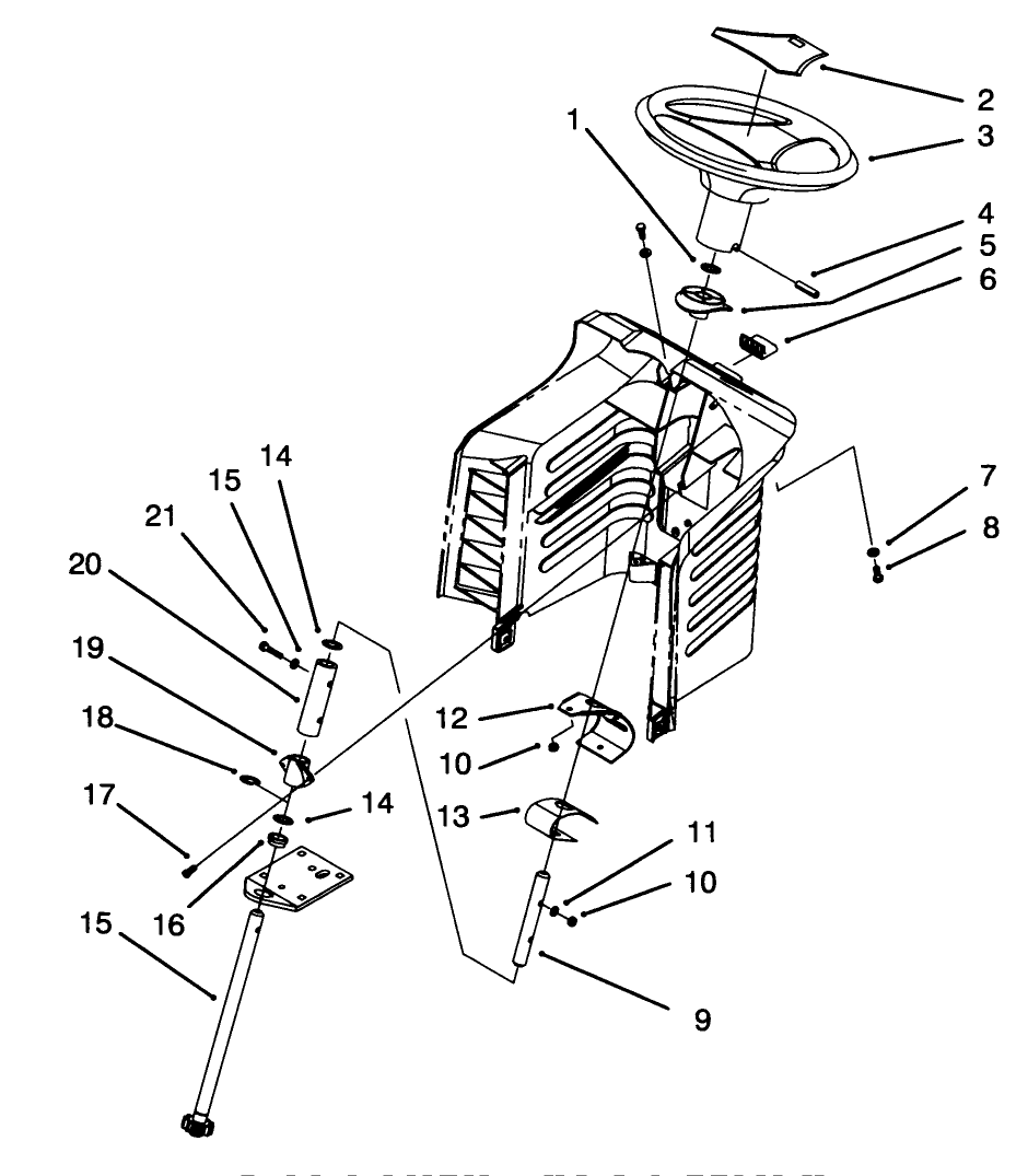 Steering Assembly Diagram and Parts List for 71213 59000001 - 59100000 Toro Lawn Tractor