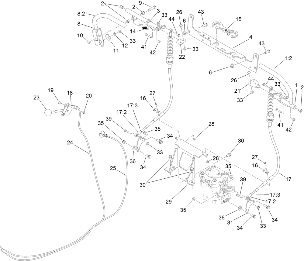 Control Assembly Diagram and Parts List for 74568TE (313000001-313999999)(2013) Toro Lawn Mower