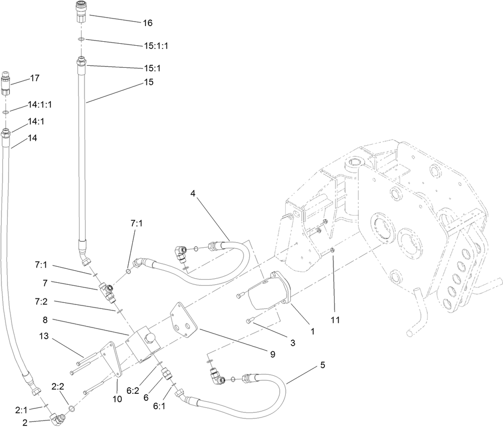 Hydraulic Assembly Diagram and Parts List for 22911 404320000 - 999999999 Toro Lawn Tractor Accessories