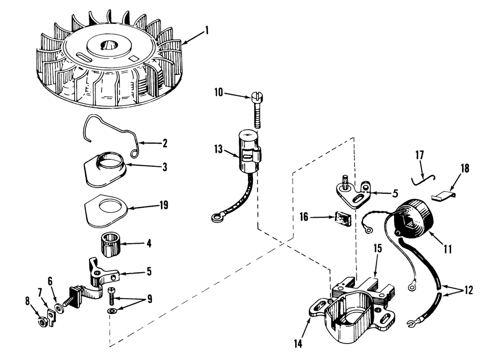 Model 610689a Magneto Assembly (Recoil) Diagram and Parts List for 57104 0000001 - 0999999 Toro Lawn Tractor