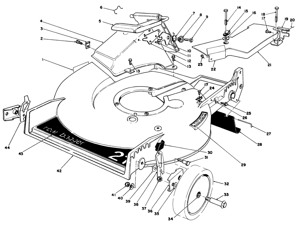 Housing Assembly Diagram and Parts List for 20676 5000001 - 5999999 Toro Lawn Mower