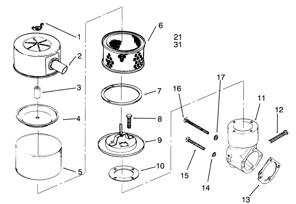 Air Intake Diagram and Parts List for 30718 4900001 - 4999999 Toro Lawn Tractor