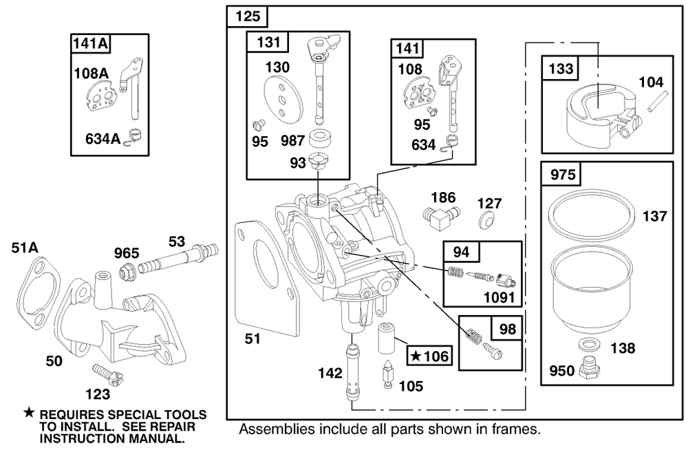 Engine Briggs & Stratton Model Diagram and Parts List for 70084 8900001 - 8999999 Toro Lawn Tractor